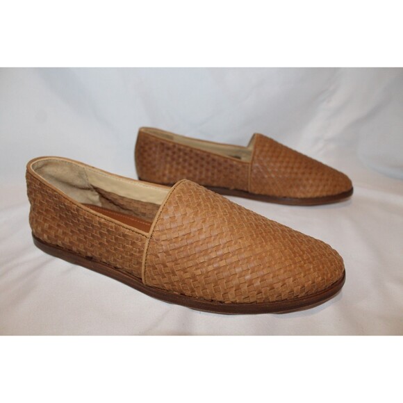NISOLO MEN\'S ALEJANDRO WOVEN LEATHER SLIP ON SHOES TOBACCO BROWN 9 NIB $190 main image 4